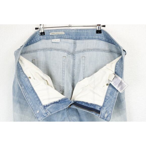 NYDJ Jenna Lift Tuck Ankle Jeans Women 20W Straight Frayed Hem Radiance Blue - Picture 13 of 13